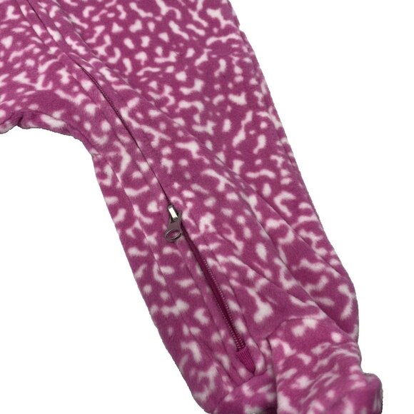 NIKE BABY GIRL'S FOOTED Fleece SLEEP AND PLAY PLAYFUL PINK WHITE NWT 6 MONTHS - Picture 8 of 8